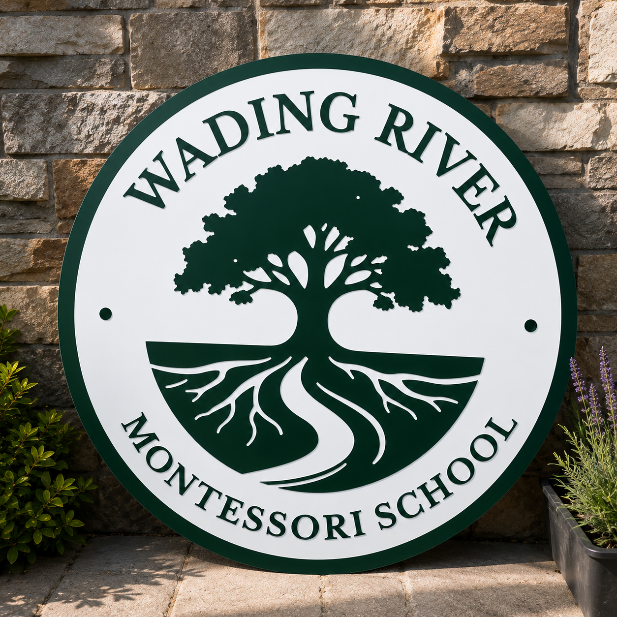 Custom round PVC business logo sign